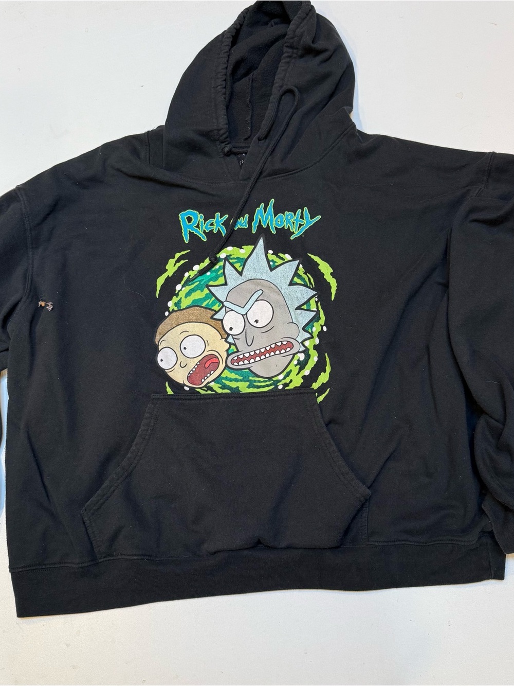 Rick and Morty Black Hoodie with Neon Green Rick and Morty Graphic